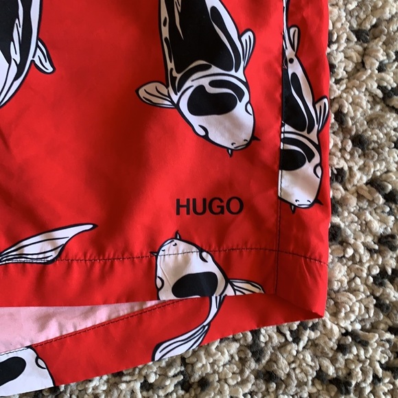 Hugo Boss Shorts Hugo Boss Mens Swim Trunks Shorts Red Black Koi